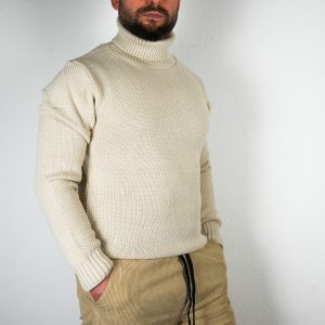 Rollkragenpullover Herren in Weiß