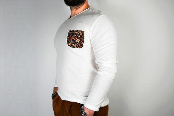Maniche lunghe con taschino bianco - immagine 2