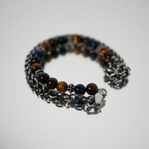 Bracciale e Collana a Doppio Giro Blu e marrone