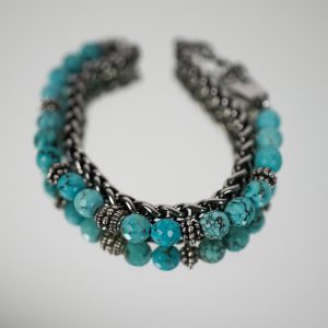 Bracciale e Collana a Doppio Giro Turchese