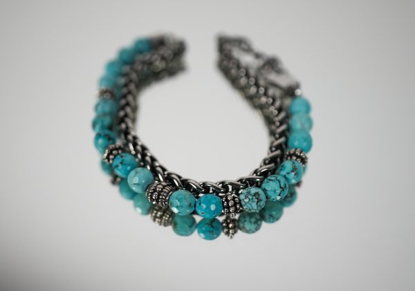 Bracciale e Collana a Doppio Giro Turchese