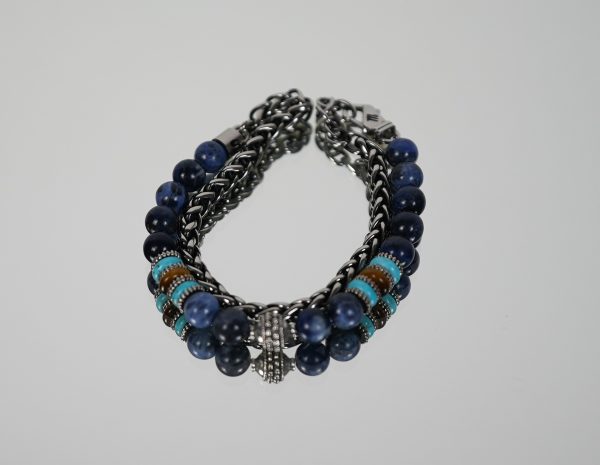 Bracciale e Collana a Doppio Giro Blu