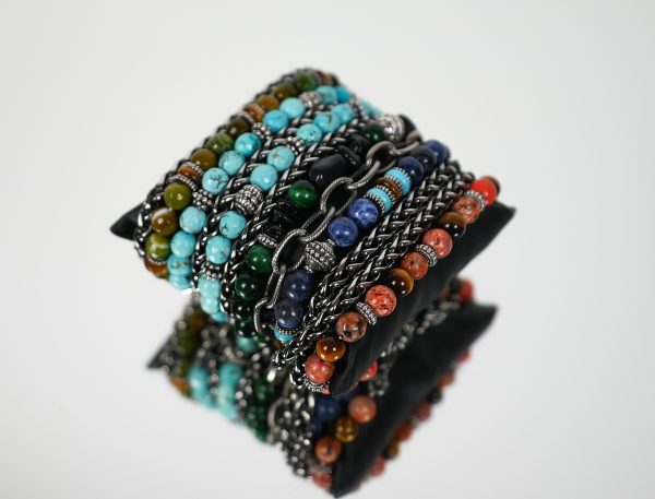 Bracciale e Collana a Doppio Giro Rosso - immagine 3