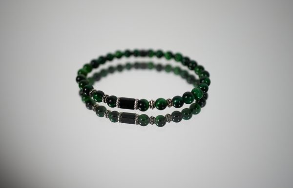 Bracciale Elastico con Base in Pietre Naturali 6 mm Verde