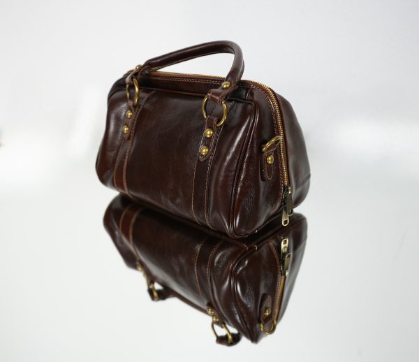 Borsa Sportiva Duffel in Marrone Cioccolato Fiorentino - immagine 2