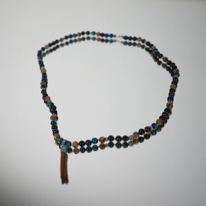 Bracciale Elastico con Base in Pietre Naturali Blu
