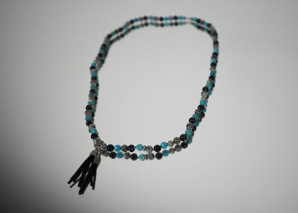 Long Necklace Natural Stones Turquoise