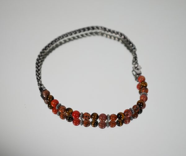 Bracciale e Collana a Doppio Giro Rosso - immagine 2