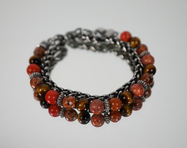 Bracciale e Collana a Doppio Giro Rosso