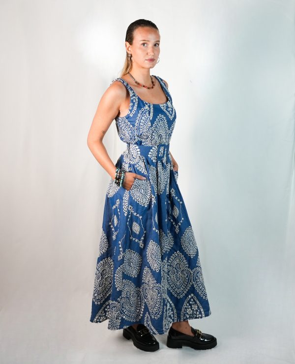 Abito estivo blu in cotone