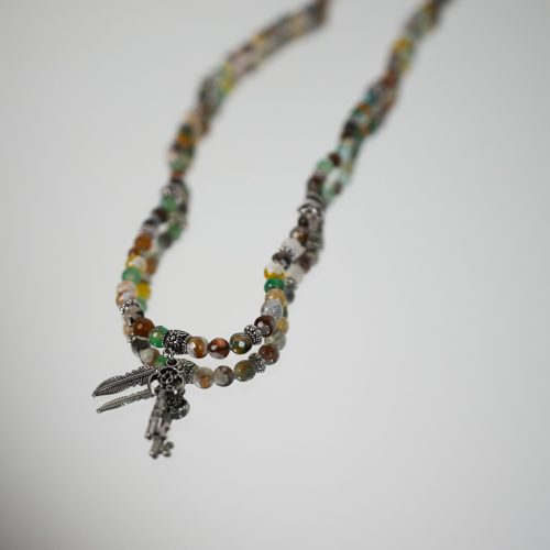 Unico-wear-multicolor-necklace-green-tan